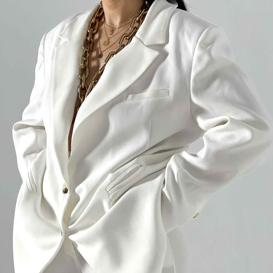 blazer blanc oversize pour femme